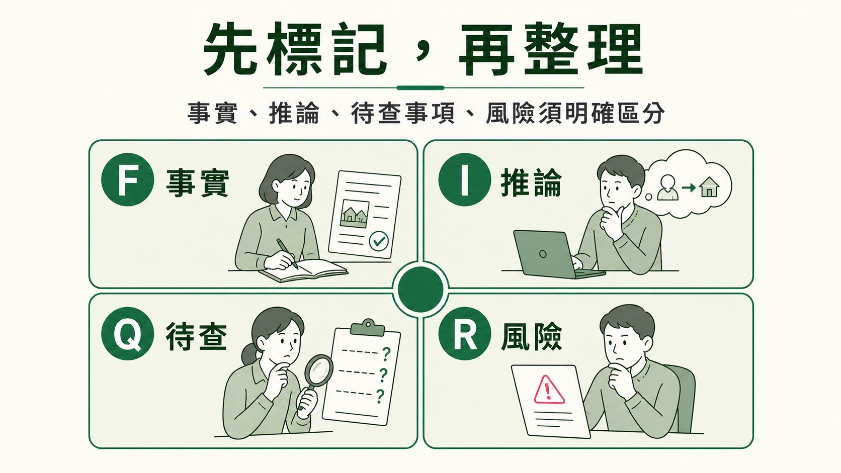 F/I/Q/R 資料紀律